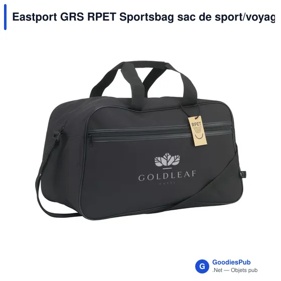 Sac de sport personnalisable Eastport GRS RPET avec logo - Image 1