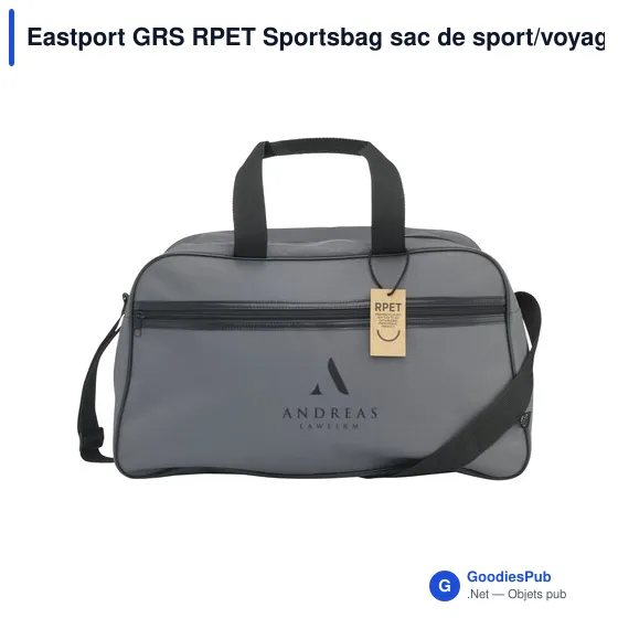 Sac de sport personnalisable Eastport GRS RPET avec logo - Image 12