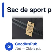 Sac de sport personnalisable Eastport GRS RPET avec logo - Miniature 3