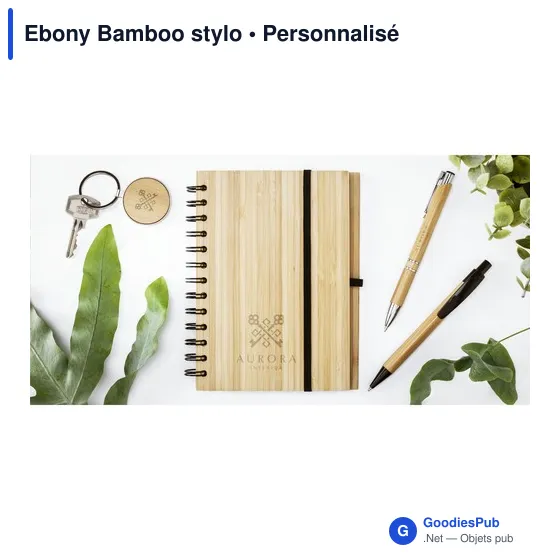 Stylo bille personnalisable en bambou avec logo - Ebony Bamboo - Image 4