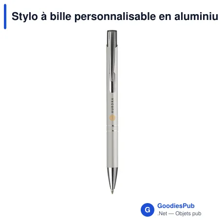 Stylo à bille personnalisable en aluminium avec logo - Ebony Matt