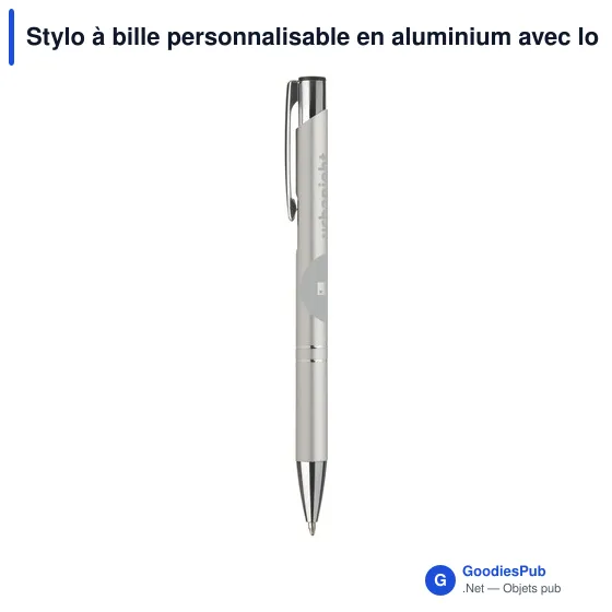 Stylo à bille personnalisable en aluminium avec logo - Ebony Matt - Image 2