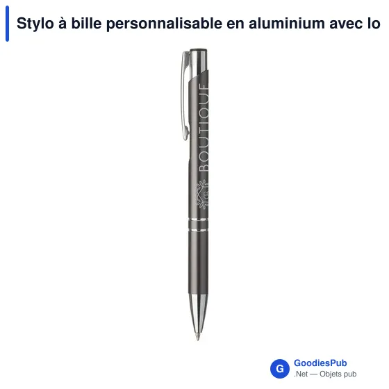 Stylo à bille personnalisable en aluminium avec logo - Ebony Matt - Image 11