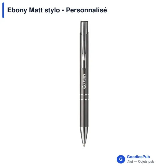 Stylo à bille personnalisable en aluminium avec logo - Ebony Matt - Image 12