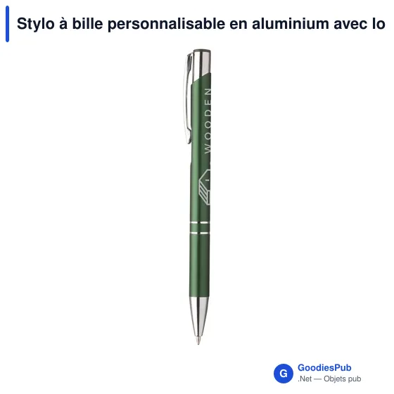 Stylo à bille personnalisable en aluminium avec logo - Ebony Matt - Image 5