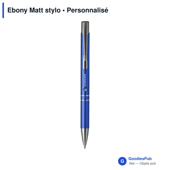 Stylo à bille personnalisable en aluminium avec logo - Ebony Matt - Image 9