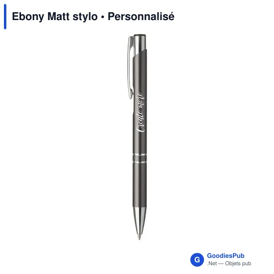 Stylo à bille personnalisable en aluminium avec logo - Ebony Matt - Image 10