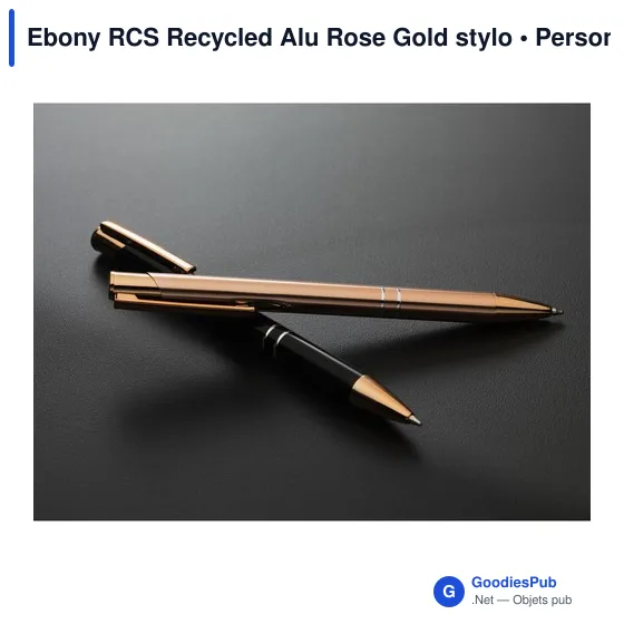 Stylo bille personnalisable en aluminium recyclé avec logo - Ebony RCS - Image 11