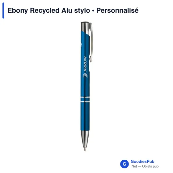 Stylo bille personnalisable en aluminium recyclé avec logo - Image 2