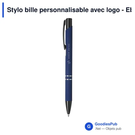 Stylo bille personnalisable avec logo - Ebony Rubberised