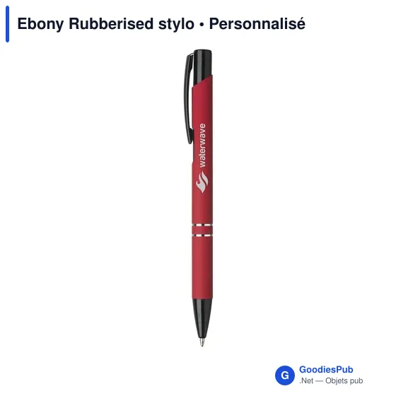 Stylo bille personnalisable avec logo - Ebony Rubberised - Image 7