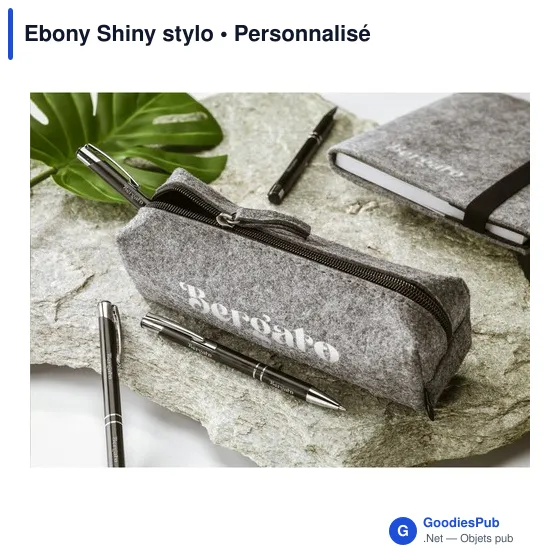 Stylo à bille personnalisable en aluminium avec logo - Ebony Shiny - Image 12