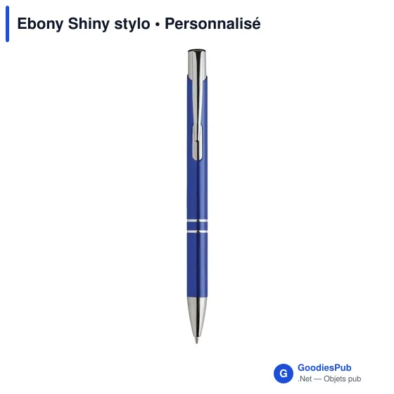 Stylo à bille personnalisable en aluminium avec logo - Ebony Shiny - Image 4