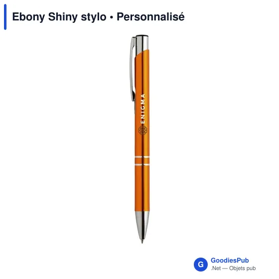 Stylo à bille personnalisable en aluminium avec logo - Ebony Shiny - Image 6