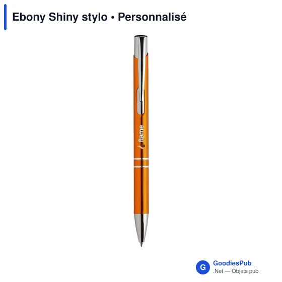 Stylo à bille personnalisable en aluminium avec logo - Ebony Shiny - Image 7