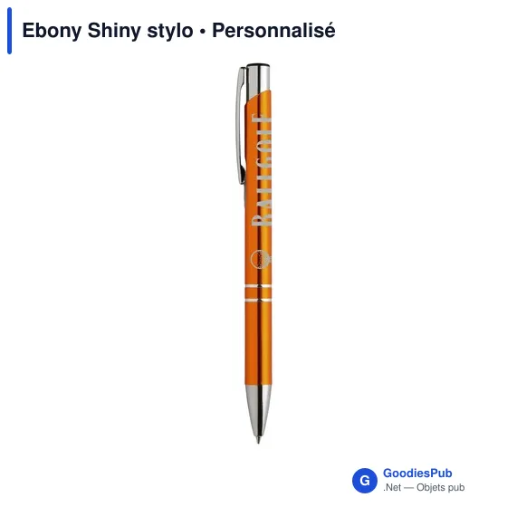 Stylo à bille personnalisable en aluminium avec logo - Ebony Shiny - Image 8