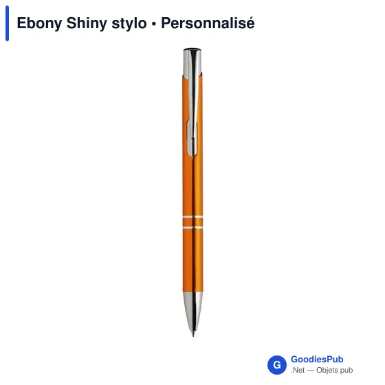 Stylo à bille personnalisable en aluminium avec logo - Ebony Shiny - Image 9
