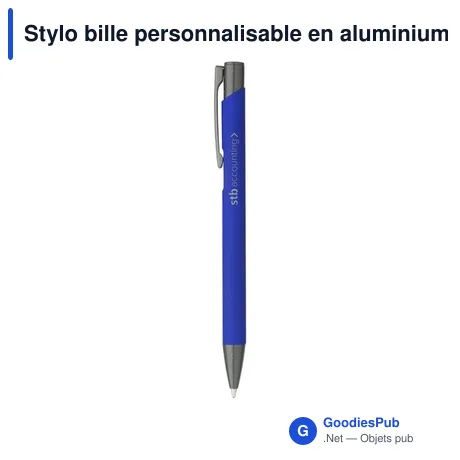 Stylo bille personnalisable en aluminium recyclé avec logo