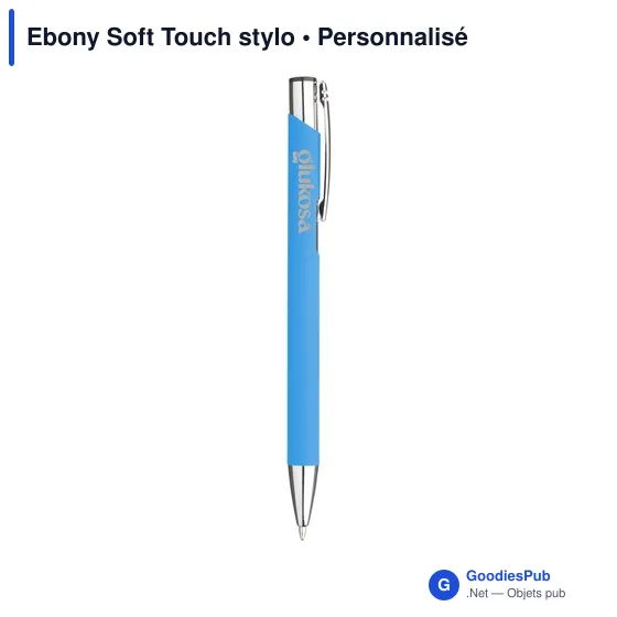 Stylo à bille personnalisable en aluminium avec logo - Ebony Soft Touch - Image 11