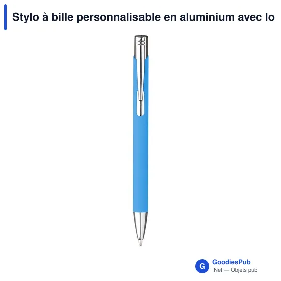 Stylo à bille personnalisable en aluminium avec logo - Ebony Soft Touch - Image 12