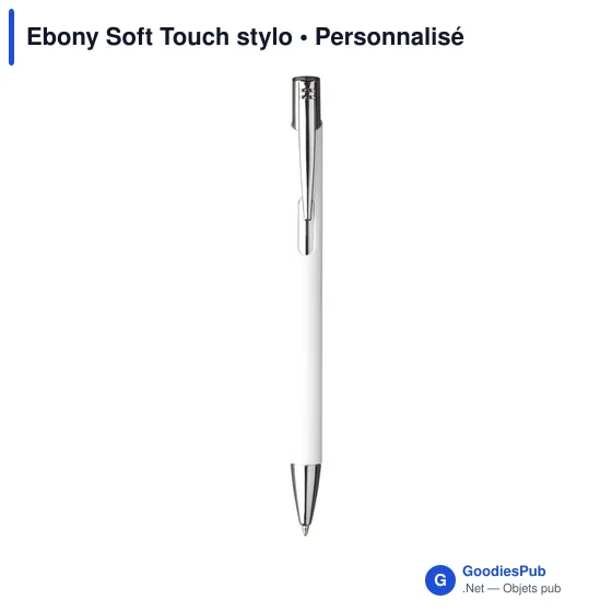 Stylo à bille personnalisable en aluminium avec logo - Ebony Soft Touch - Image 5