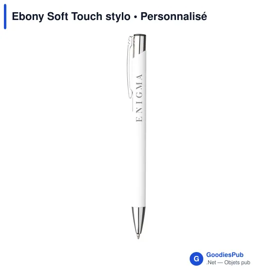 Stylo à bille personnalisable en aluminium avec logo - Ebony Soft Touch - Image 6