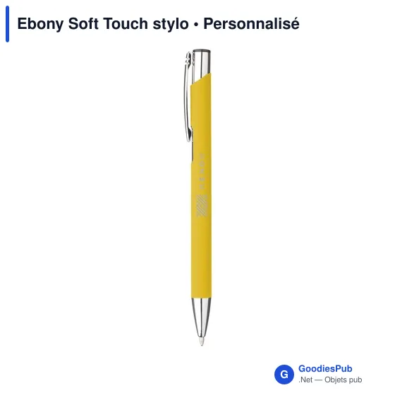 Stylo à bille personnalisable en aluminium avec logo - Ebony Soft Touch - Image 7