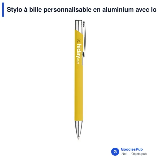 Stylo à bille personnalisable en aluminium avec logo - Ebony Soft Touch - Image 8