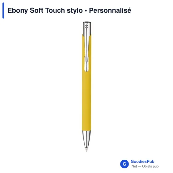 Stylo à bille personnalisable en aluminium avec logo - Ebony Soft Touch - Image 9