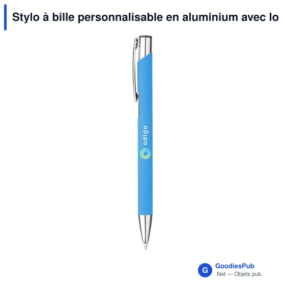 Stylo à bille personnalisable en aluminium avec logo - Ebony Soft Touch - Image 10