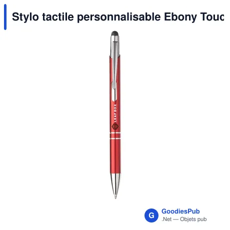 Stylo tactile personnalisable Ebony Touch avec logo