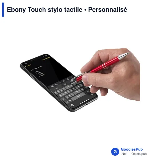 Stylo tactile personnalisable Ebony Touch avec logo - Image 2