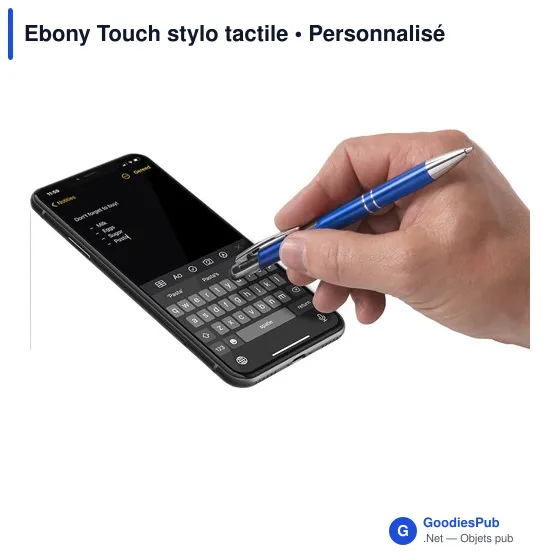 Stylo tactile personnalisable Ebony Touch avec logo - Image 7