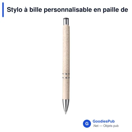Stylo à bille personnalisable en paille de blé avec logo