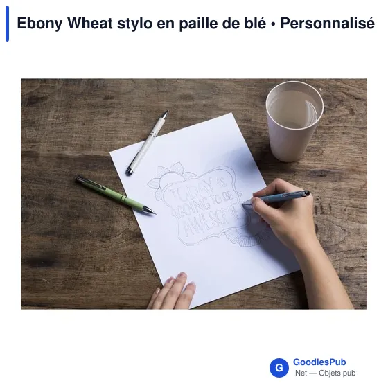 Stylo à bille personnalisable en paille de blé avec logo - Image 2