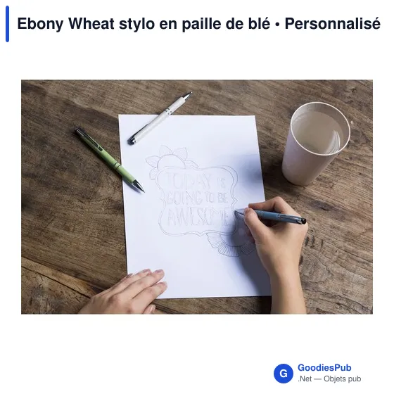 Stylo à bille personnalisable en paille de blé avec logo - Image 3