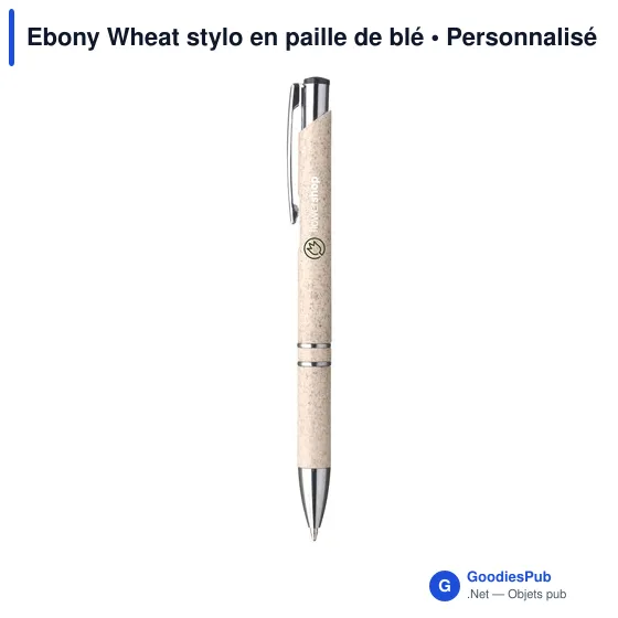 Stylo à bille personnalisable en paille de blé avec logo - Image 5