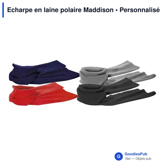 Écharpe personnalisable en laine polaire Maddison avec logo - Image 6