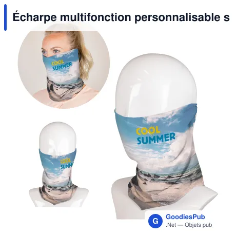 Écharpe multifonction personnalisable sur mesure en polyester avec logo - Sublimation