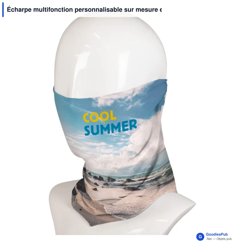 Écharpe multifonction personnalisable sur mesure en polyester avec logo - Sublimation - Image 2
