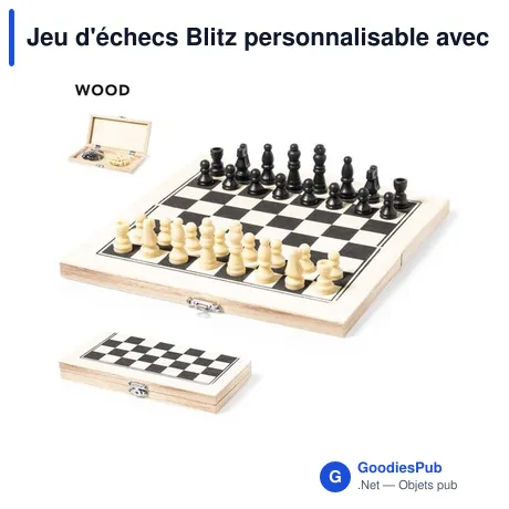 Jeu d'échecs Blitz personnalisable avec logo pour entreprises