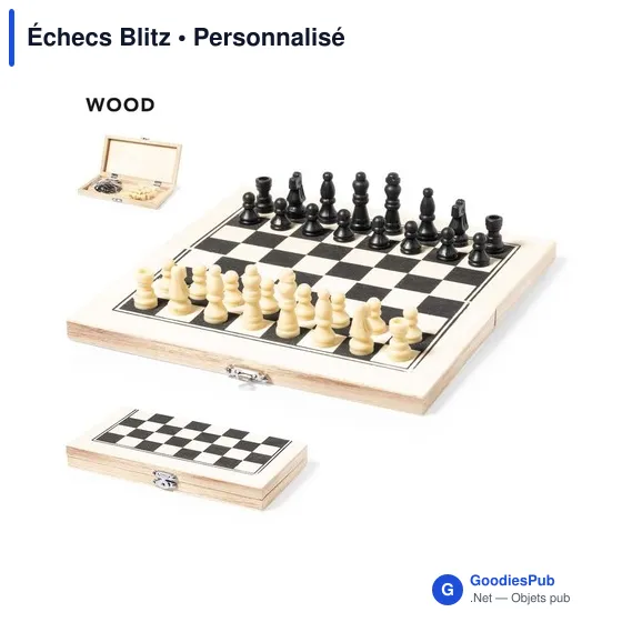 Jeu d'échecs Blitz personnalisable avec logo pour entreprises - Image 1