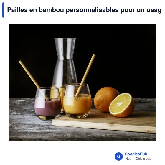 Pailles en bambou personnalisables pour un usage éco-responsable - ECOavec logo - Image 1