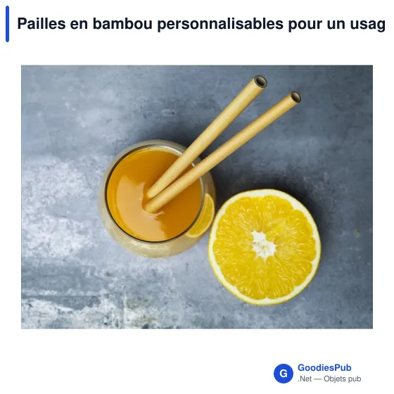Pailles en bambou personnalisables pour un usage éco-responsable - ECOavec logo - Image 2