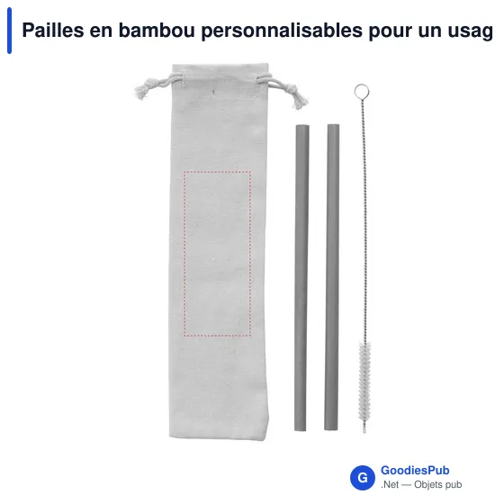 Pailles en bambou personnalisables pour un usage éco-responsable - ECOavec logo - Image 3