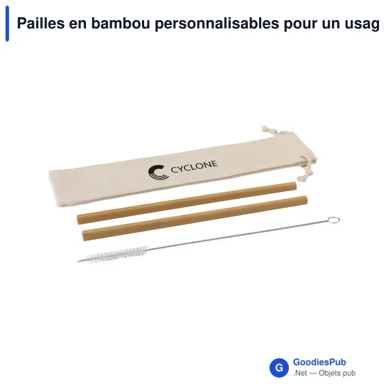 Pailles en bambou personnalisables pour un usage éco-responsable - ECOavec logo - Image 4