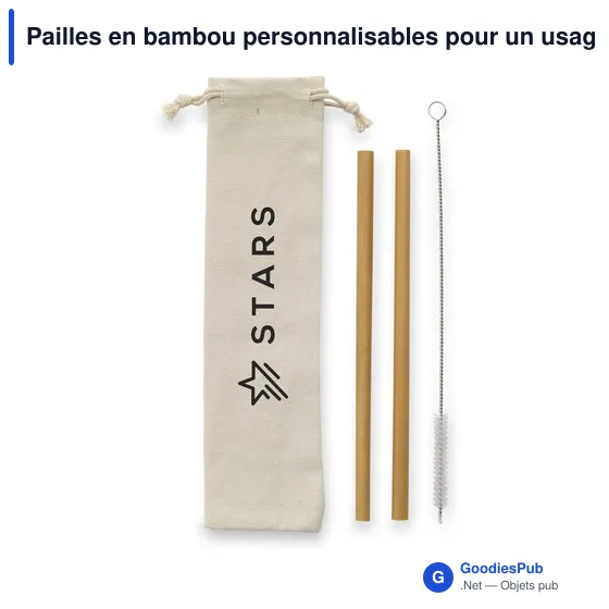 Pailles en bambou personnalisables pour un usage éco-responsable - ECOavec logo - Image 5