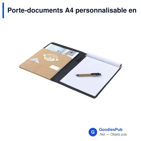 Porte-documents A4 personnalisable en liège avec logo - Eco Conference