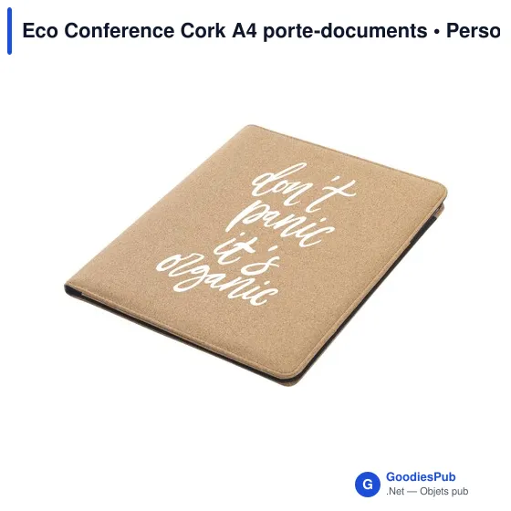 Porte-documents A4 personnalisable en liège avec logo - Eco Conference - Image 2