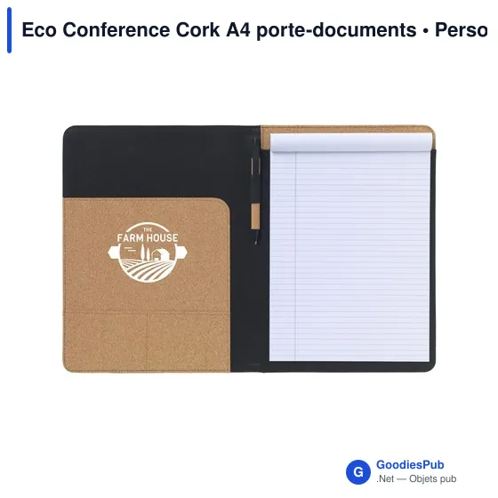 Porte-documents A4 personnalisable en liège avec logo - Eco Conference - Image 5